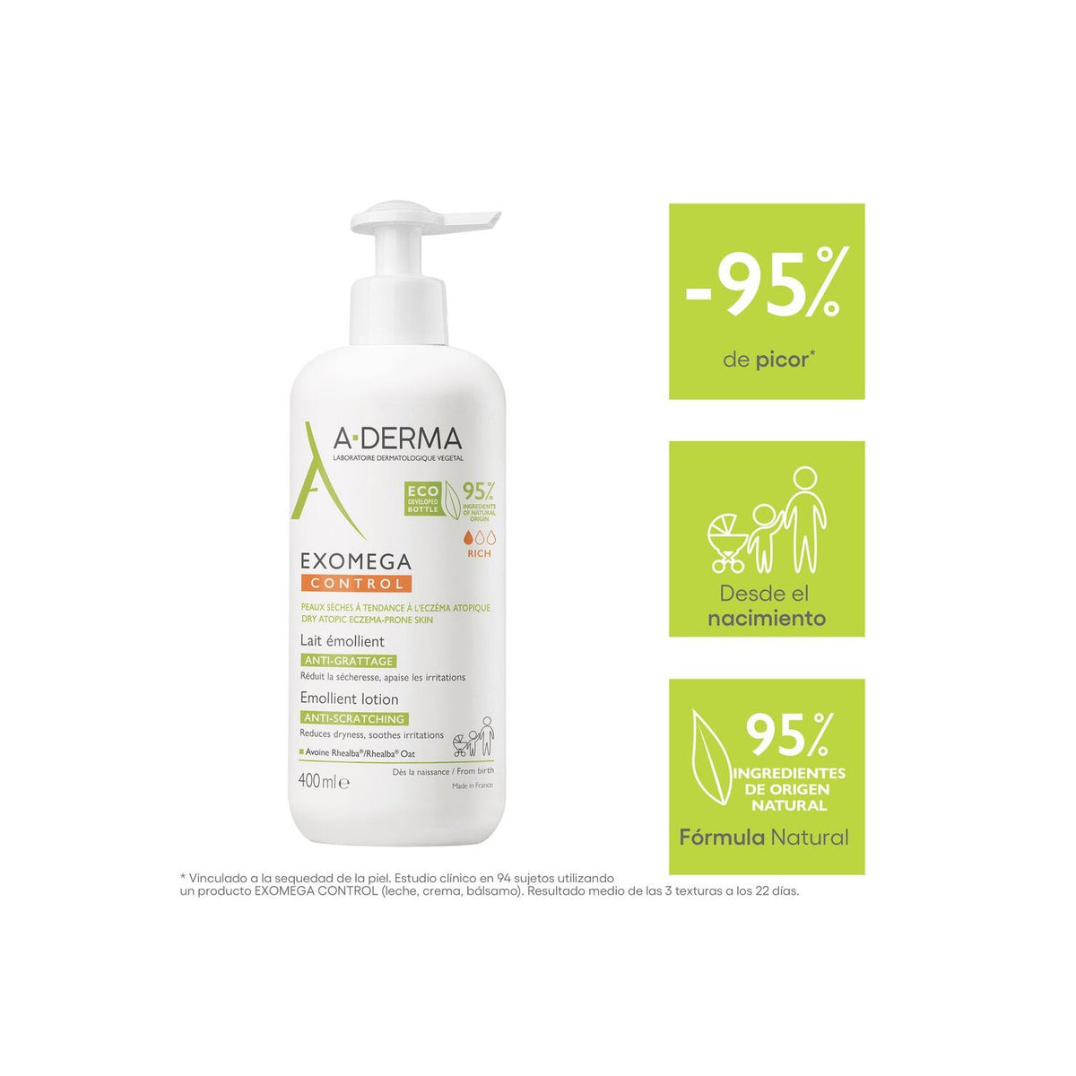 A-Derma Exomega Control Leche Emoliente 400ml
