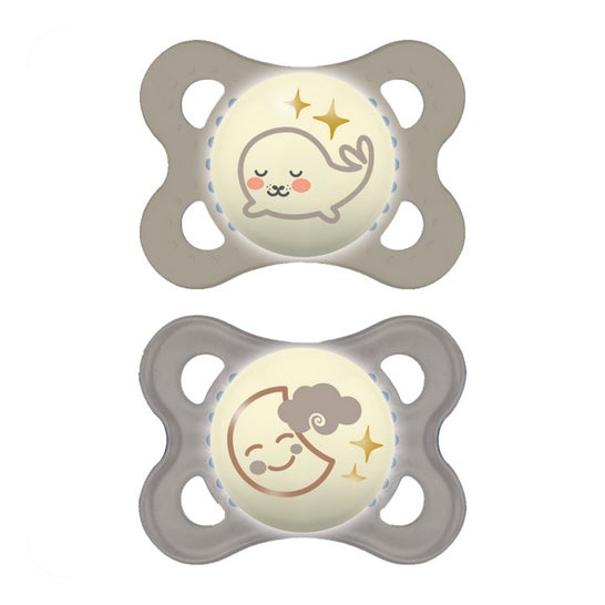 MAM Baby Chupete Original Night Silicona Neutro +0 M 2 uds