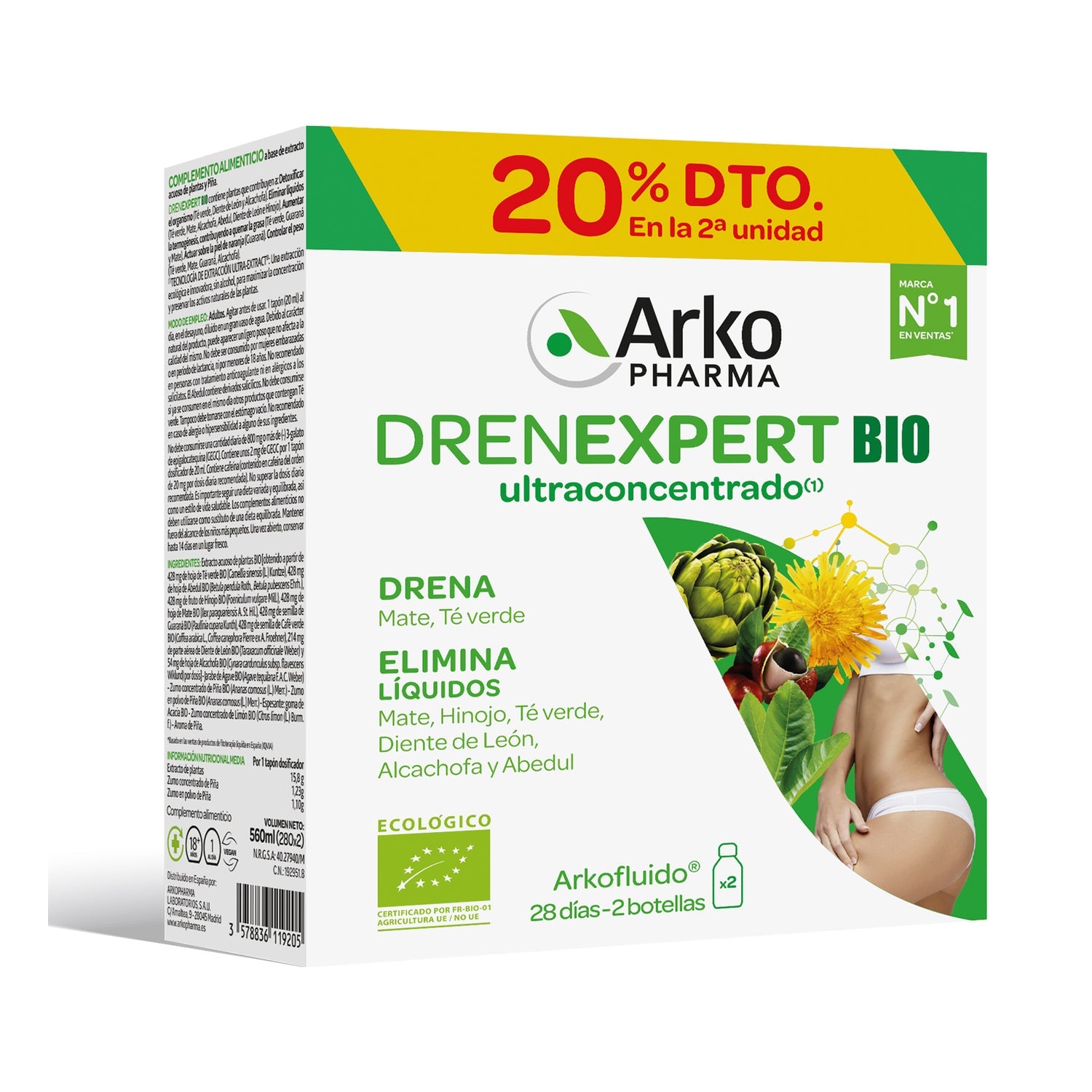 Arkopharma Arkofluido Drenexpert BIO Ultraconcentrado 2x280ml
