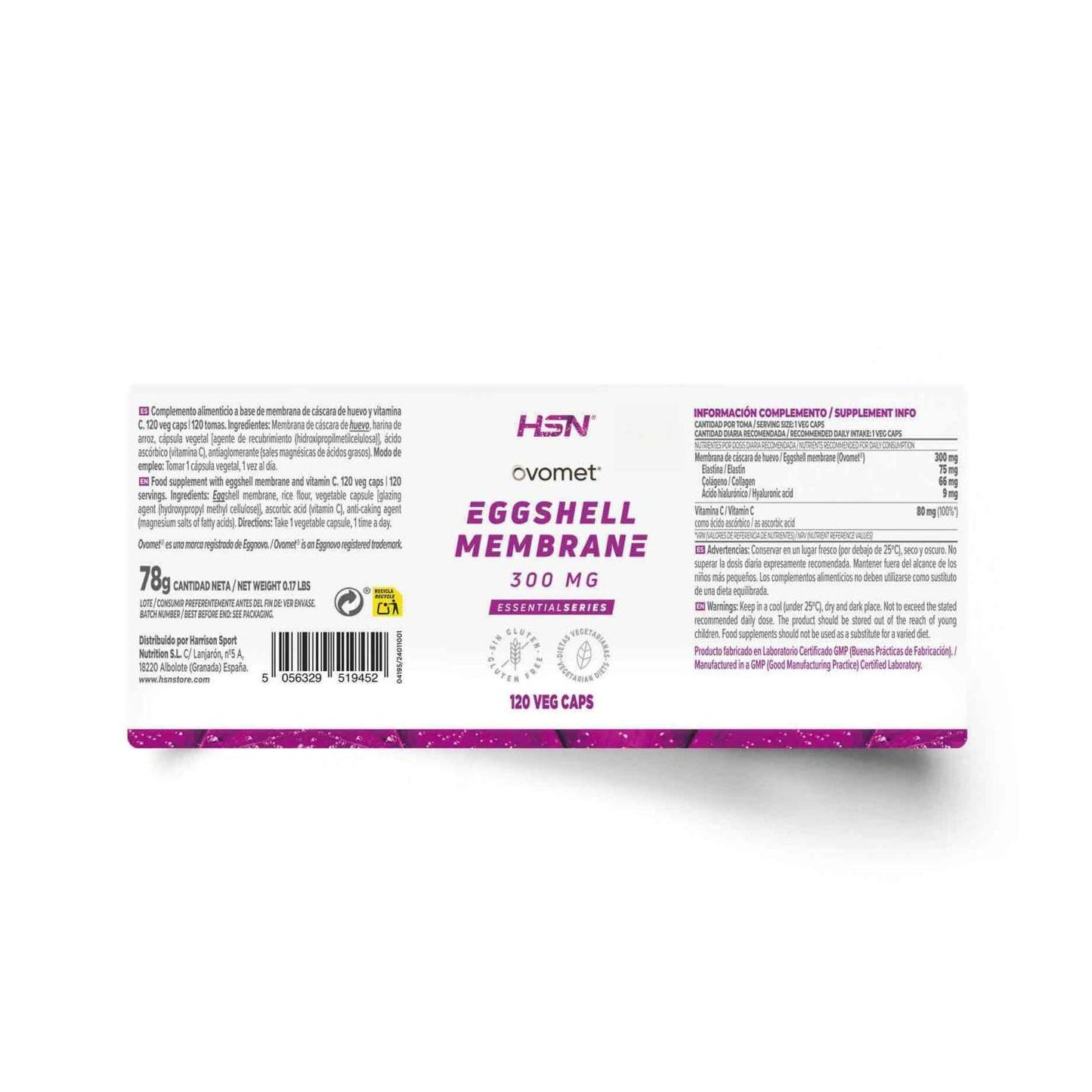 HSN Membrana de Cáscara de Huevo Ovomet® 300mg 120vcaps