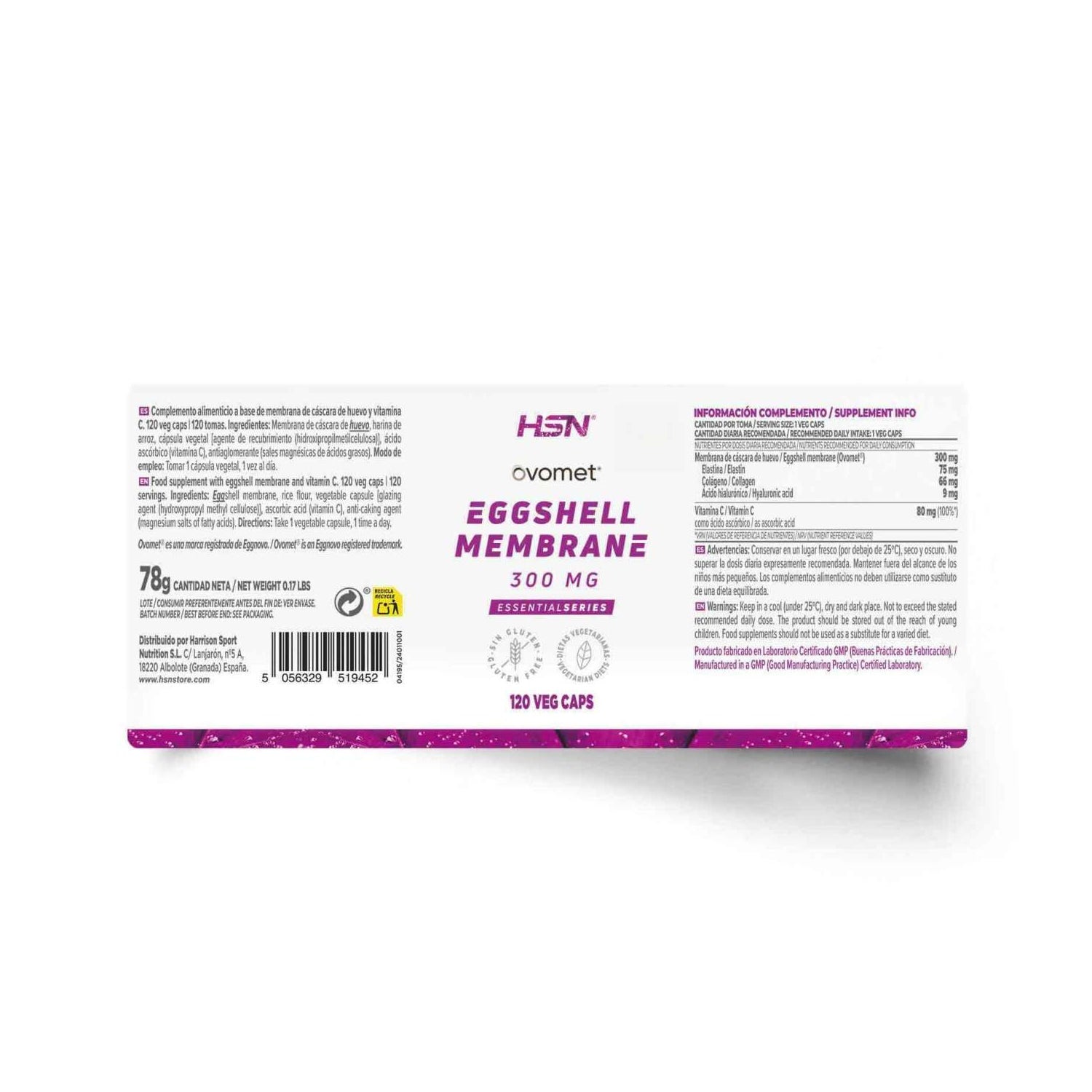 HSN Membrana de Cáscara de Huevo Ovomet® 300mg 120vcaps