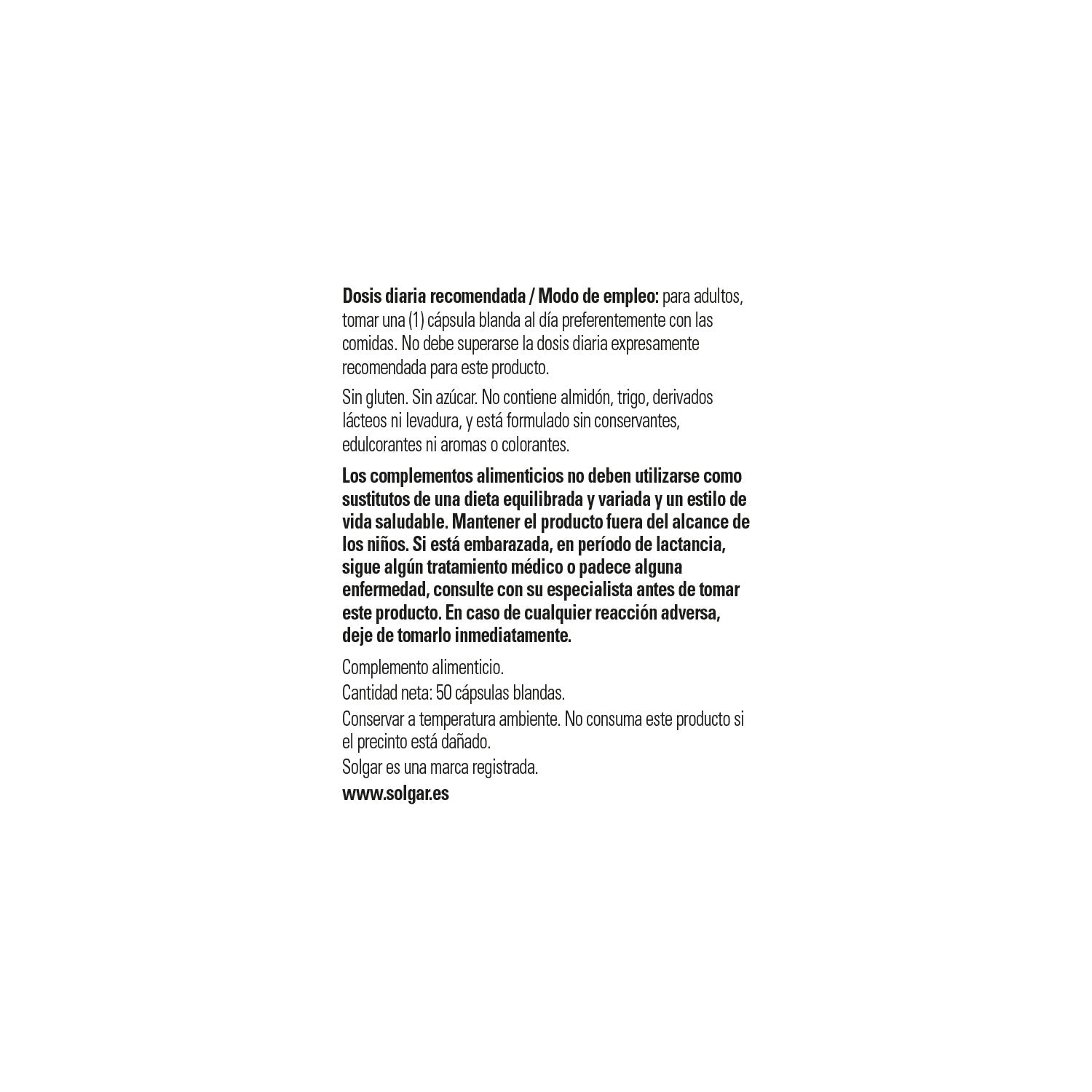 Solgar Vitamina E 400 UI 268 mg 50 perlas