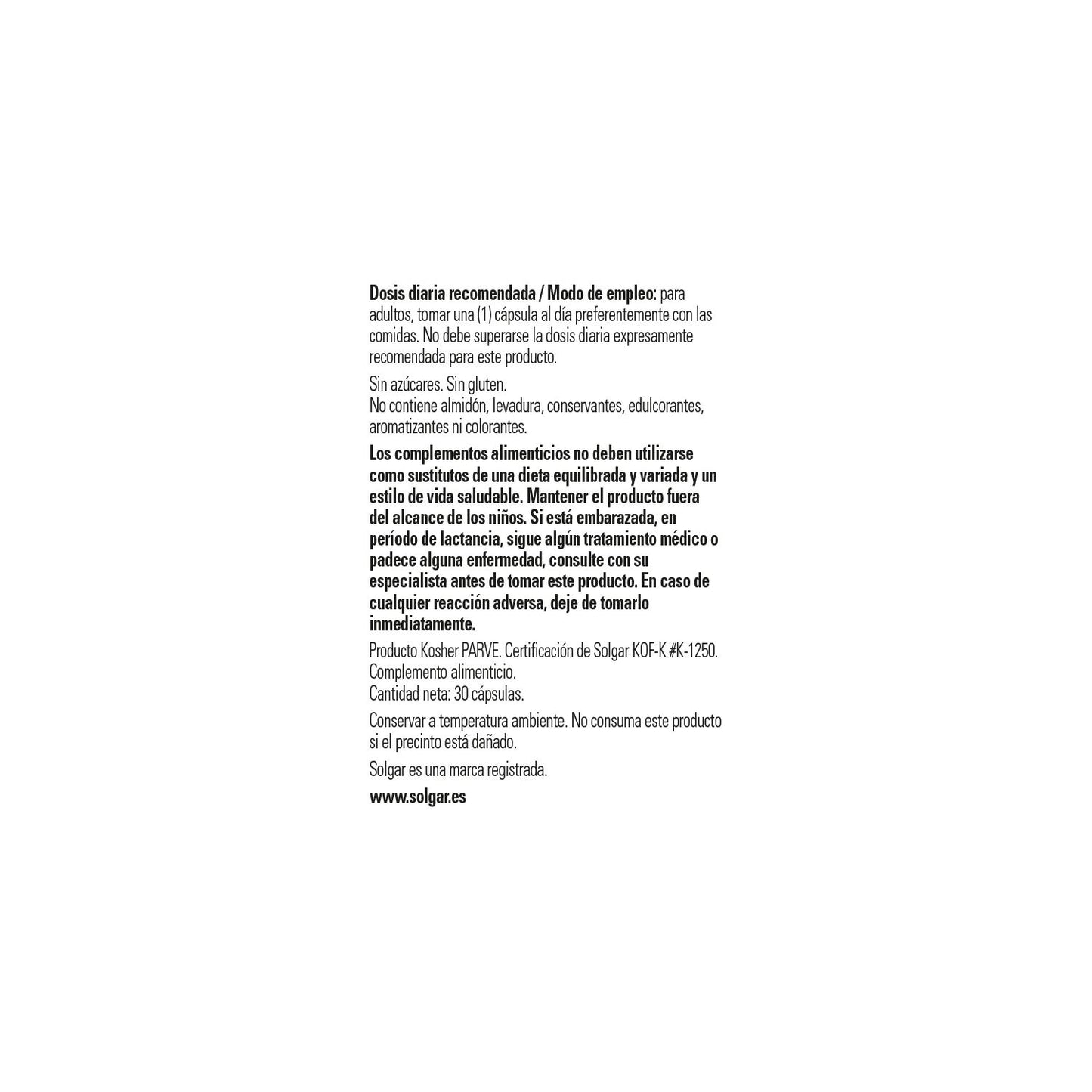Solgar L-Glutatión Reducido 50mg 30caps