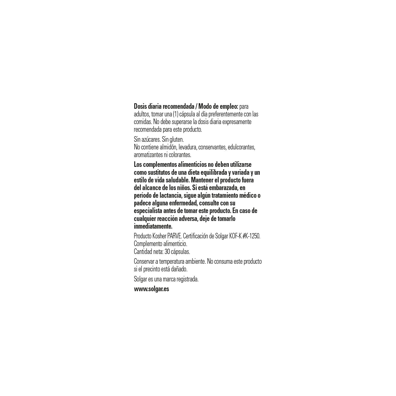 Solgar L-Glutatión Reducido 50mg 30caps