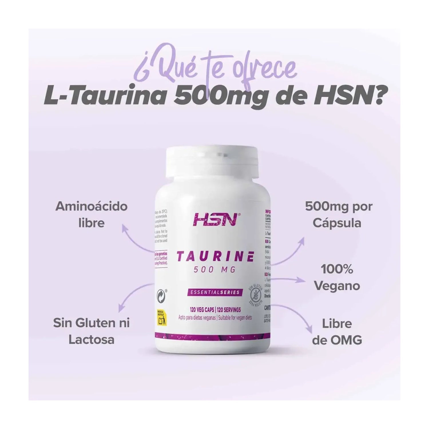 HSN L-Taurina 500mg 120vcaps