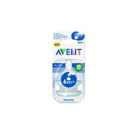Avent Pack Tetinas Aiflex Liquídos Espesos 6 M+ 2 uds