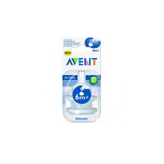 Avent Pack Tetinas Aiflex Liquídos Espesos 6 M+ 2 uds