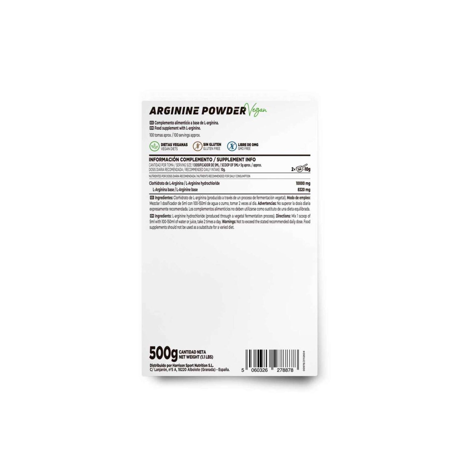 HSN L-Arginina HCL en Polvo 500g