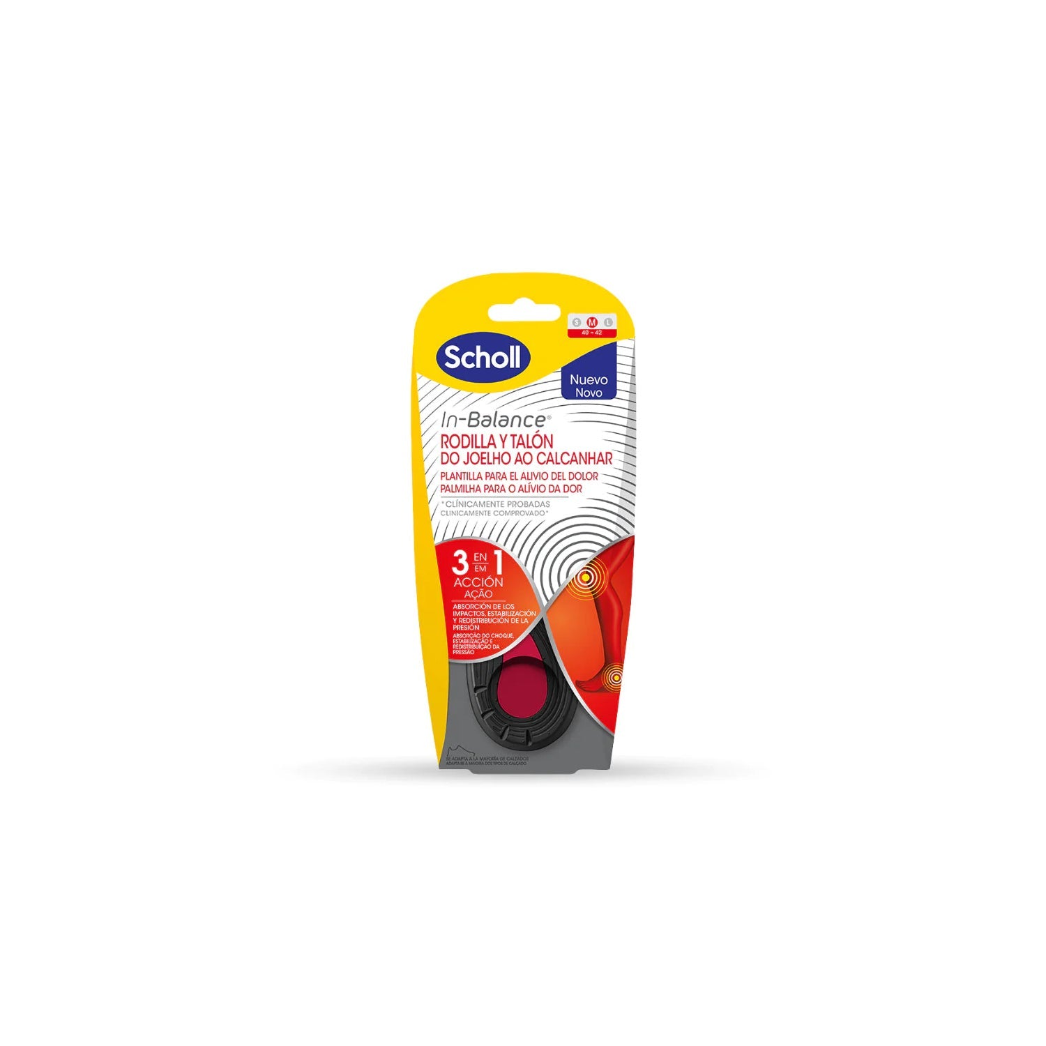 Scholl In-Balance Rodilla y Talón Talla M 1par