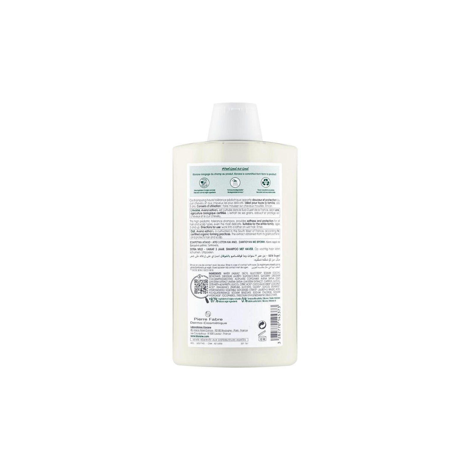 Klorane Champú a la Leche de Avena 400ml