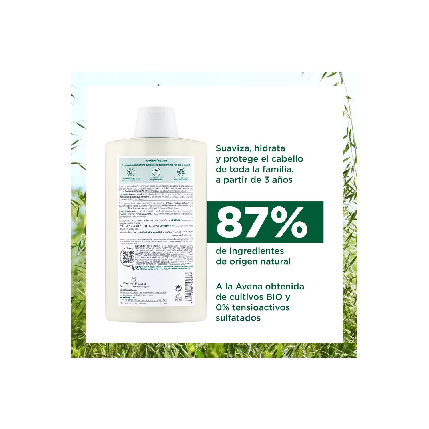 Klorane Champú a la Leche de Avena 400ml