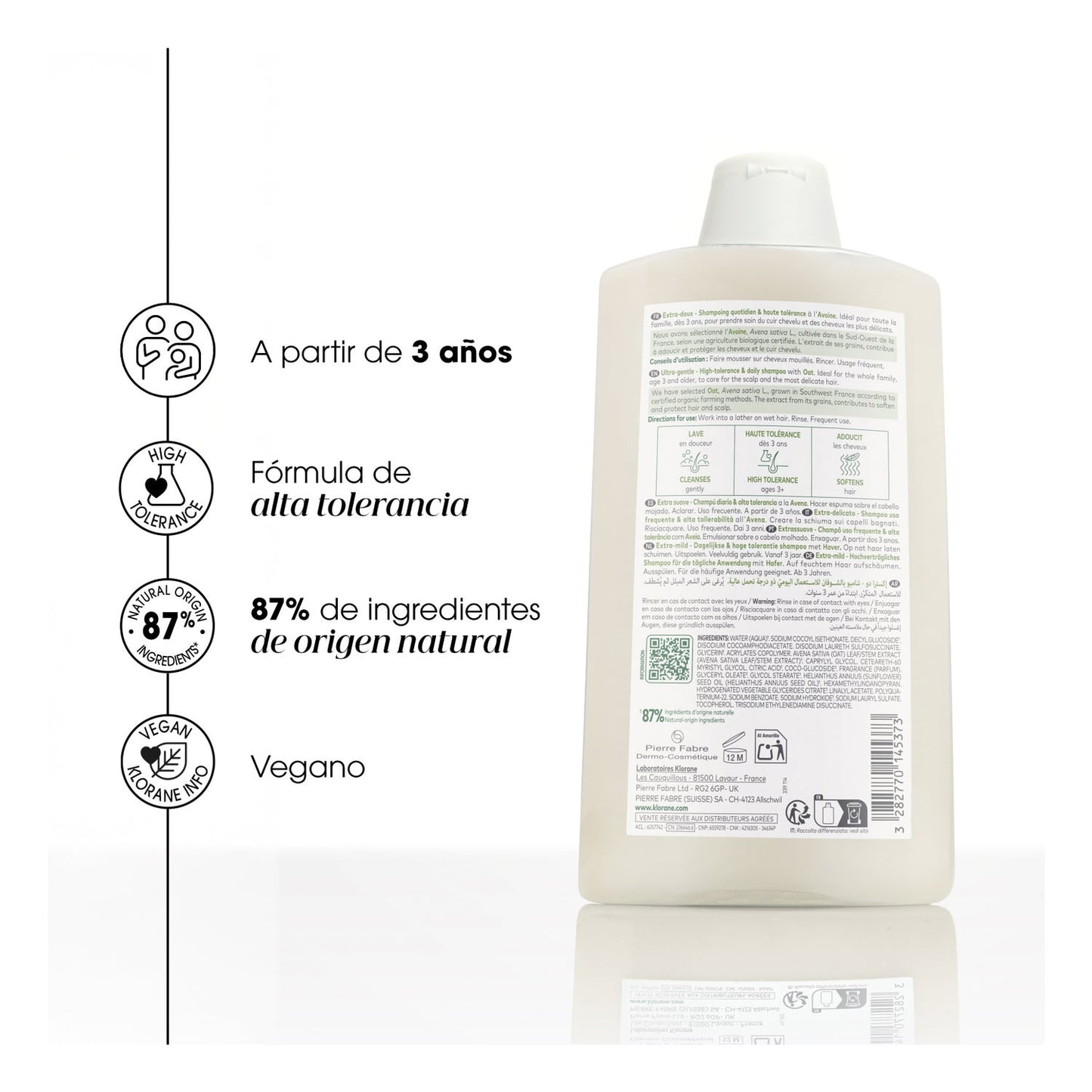 Klorane Champú a la Leche de Avena 400ml