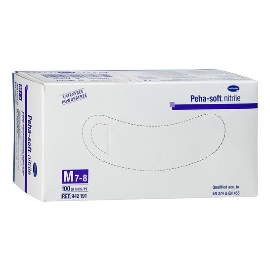 Peha-Soft Guantes Desechables Nitrilo Fino Talla M 100 uds