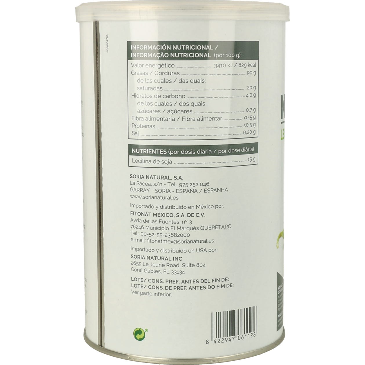 Soria Natural Lecisor Lecitina de soja 400g