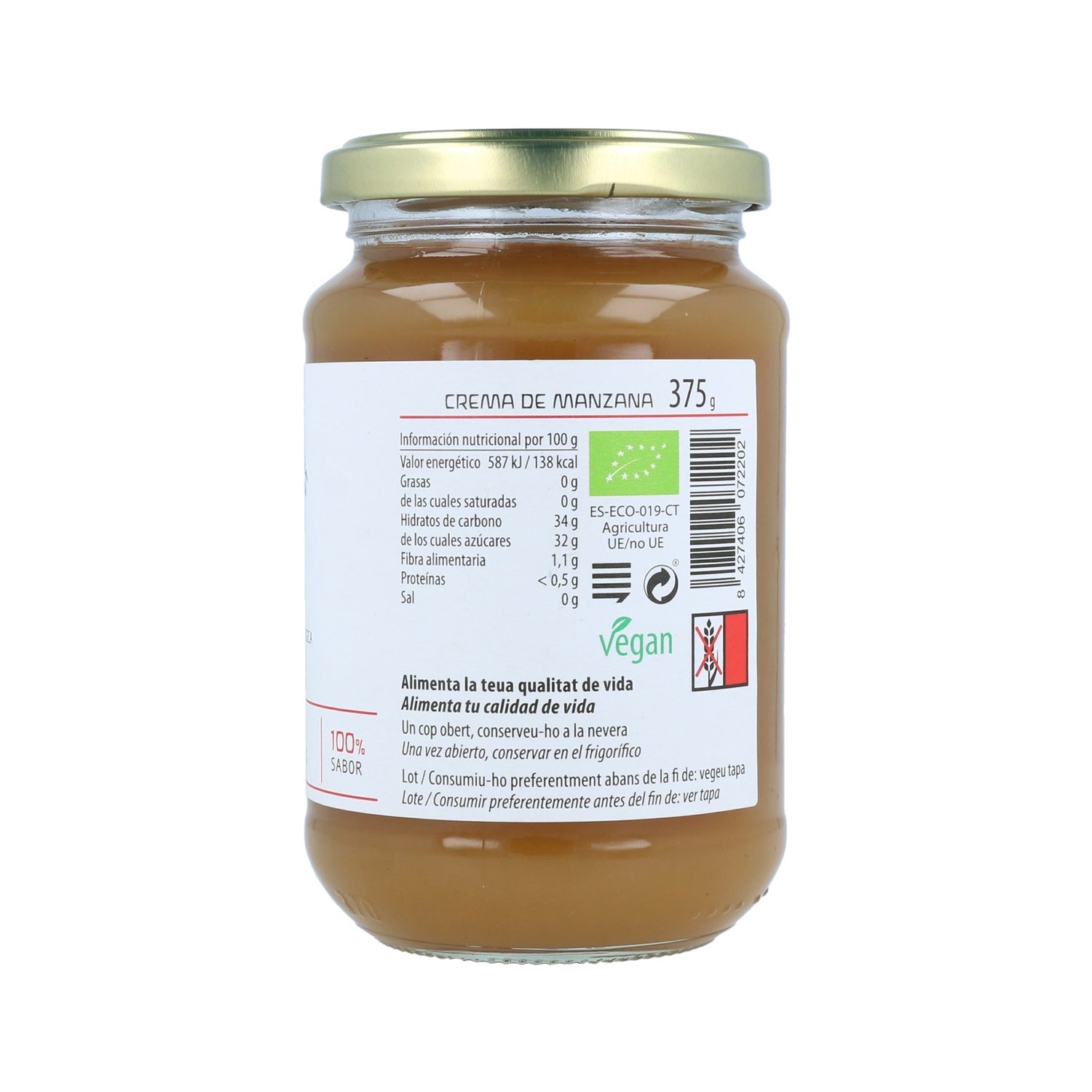 Cal Valls Mermelada Manzana Sin Azúcar Eco 370g