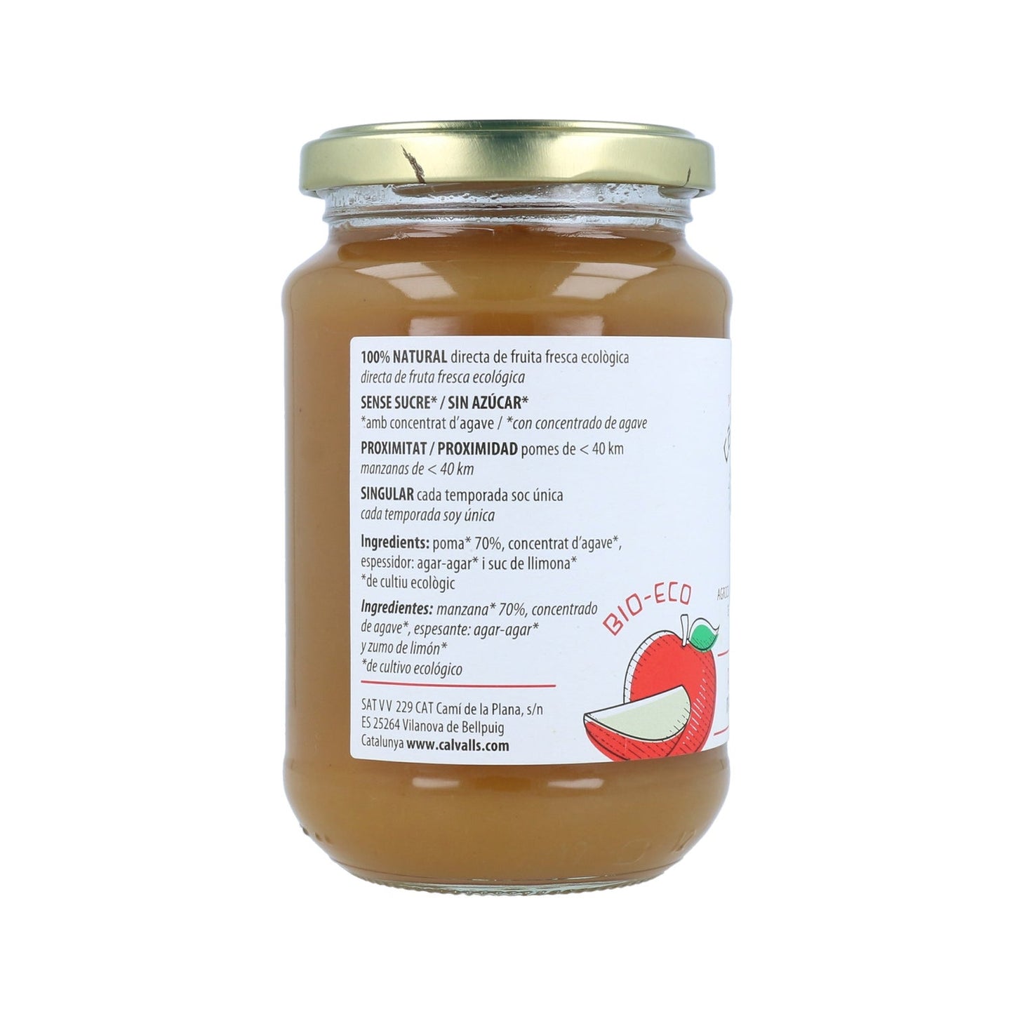 Cal Valls Mermelada Manzana Sin Azúcar Eco 370g