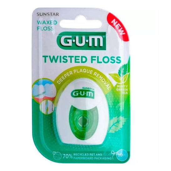 Gum Twisted Floss Minty Green Tea 30m 1ud