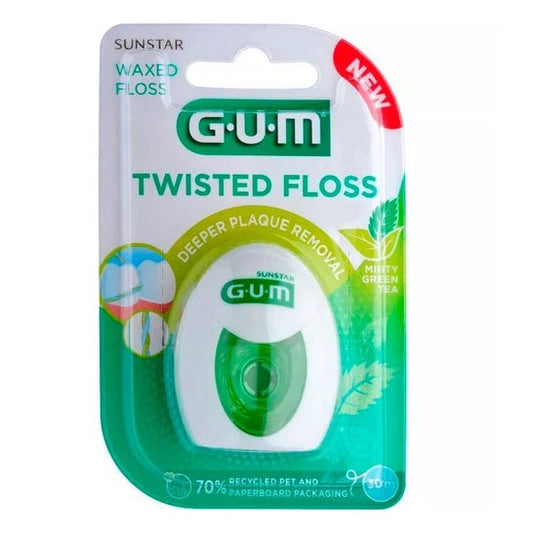 Gum Twisted Floss Minty Green Tea 30m 1ud