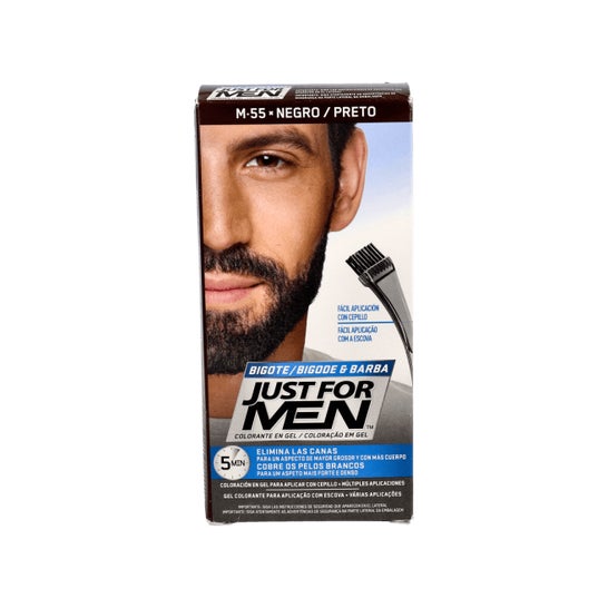 Just for Men gel colorante negro para bigote y barba 30ml
