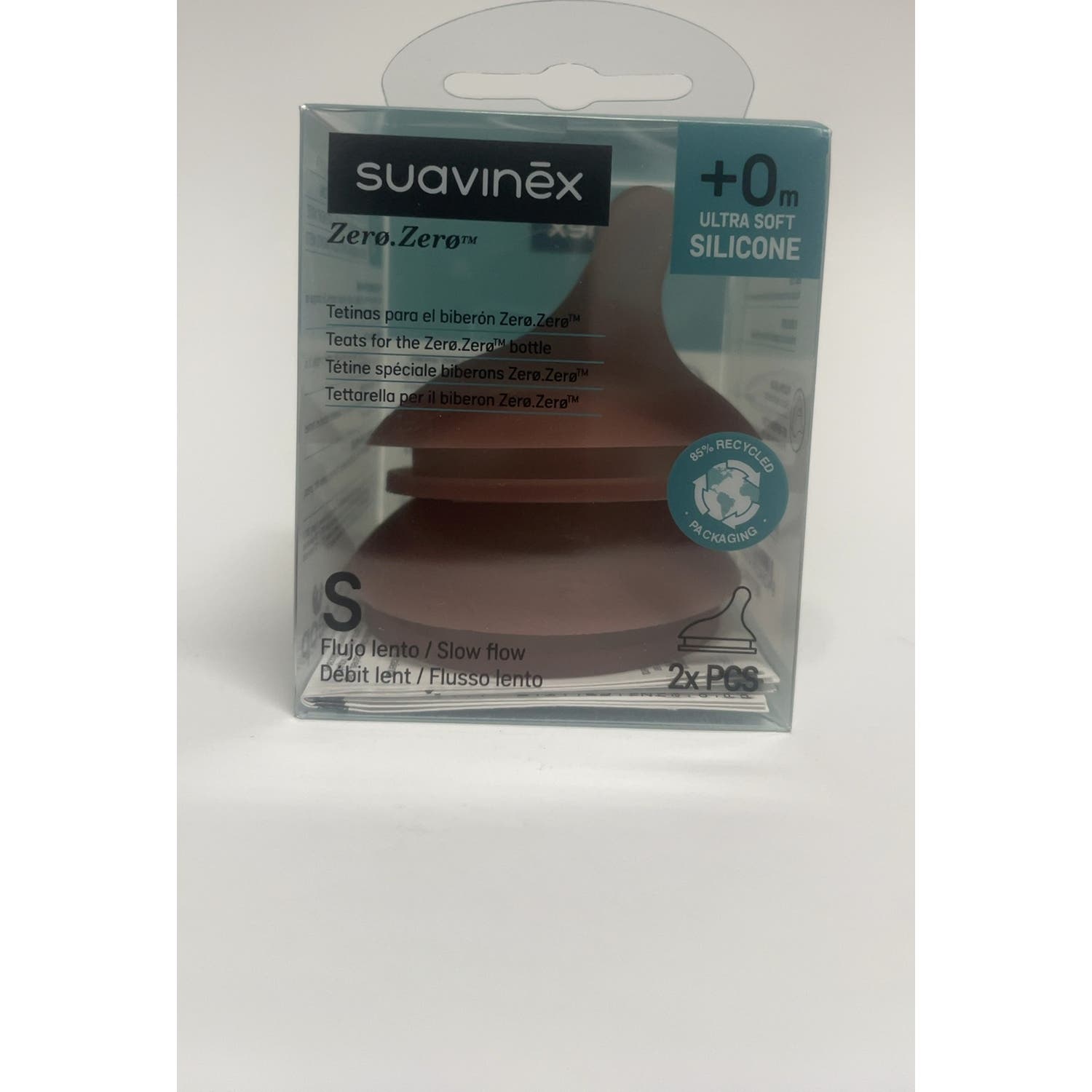 Suavinex Tetina Zero Zero Silicona Anticólicos Flujo Lento +0m 2uds