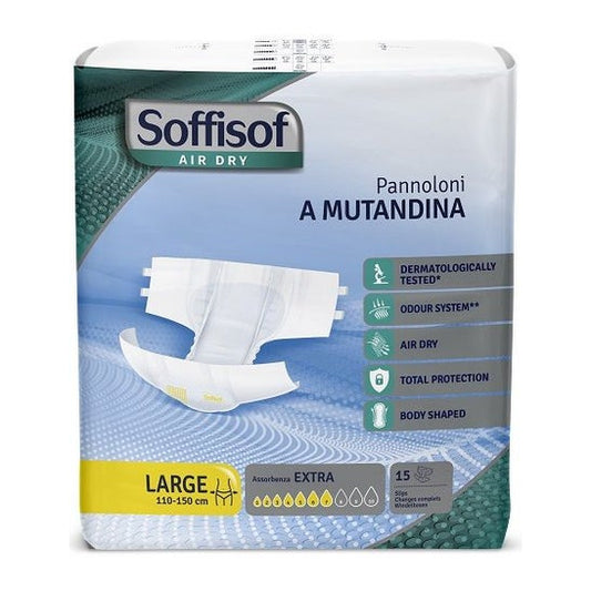 Soffisof Air Dry Pañal Braga Extra Talla L 110-150cm 15uds