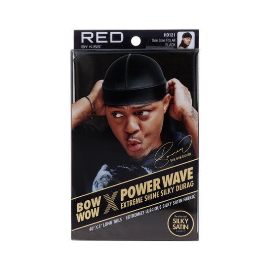 Red By Kiss Power Wave Extreme Silky Durag Black 1 ud