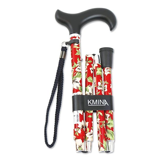Kmina Pro Baston Plegable Flores Rojo 1 ud