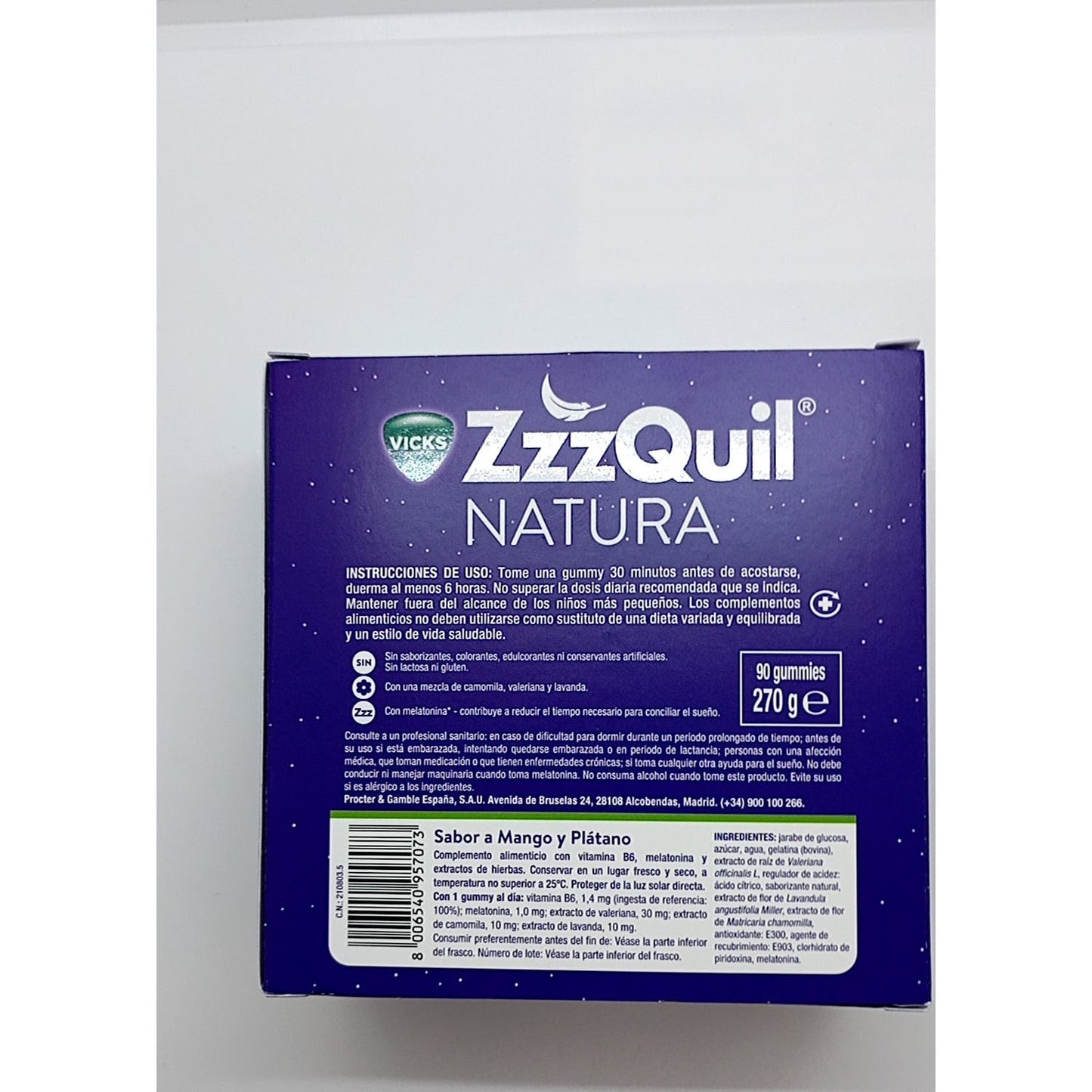 ZzzQuil Natura Gummies Mango y Banana 90uds