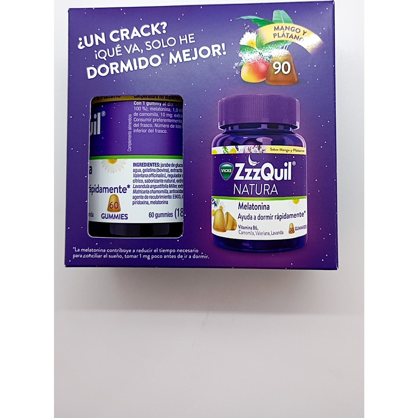 ZzzQuil Natura Gummies Mango y Banana 90uds