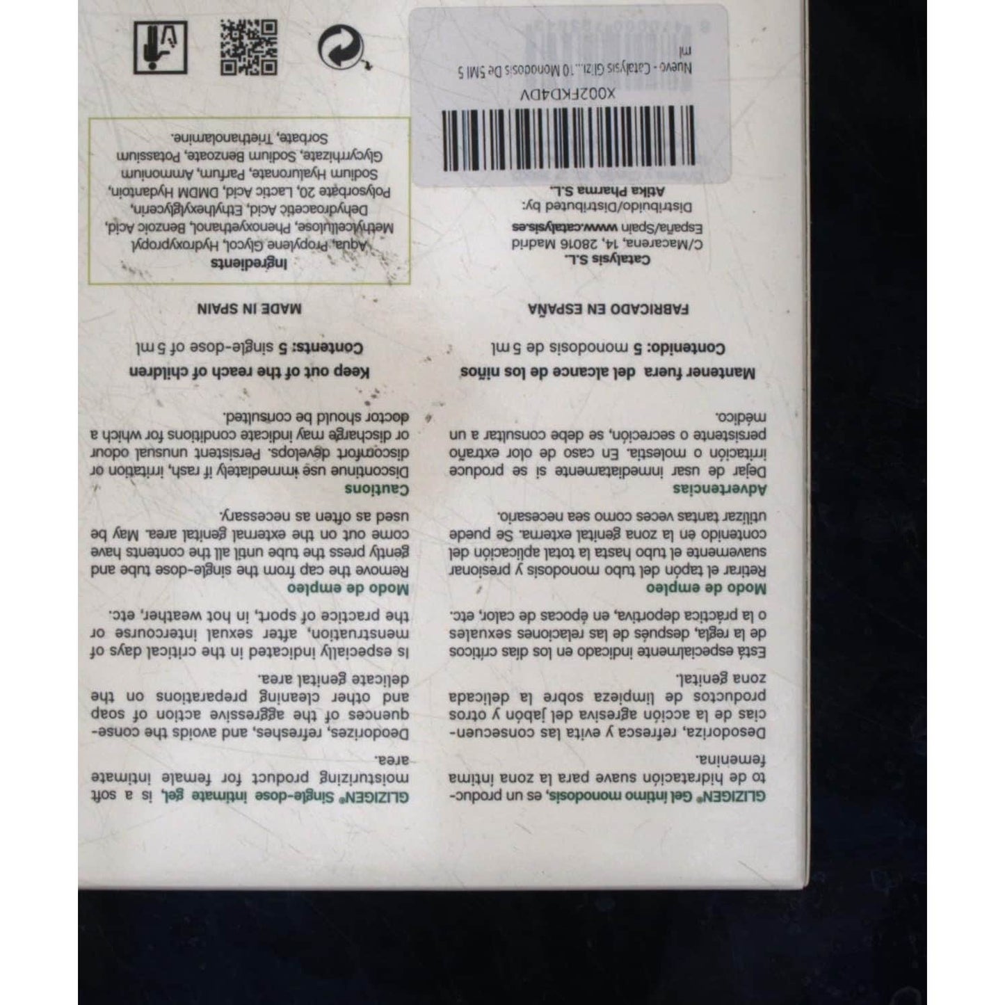 Catalysis Glizigen Gel Íntimo 5x5ml