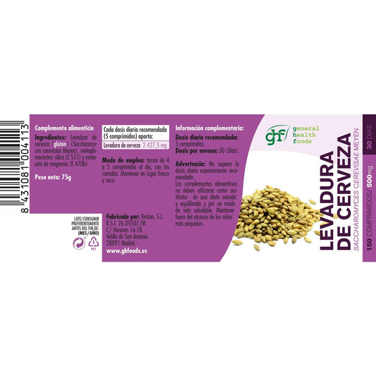 GHF levadura de cerveza 500mg 150comp