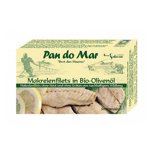 Pan Do Mar Caballa Filetes Oliva Bio Lata 120g