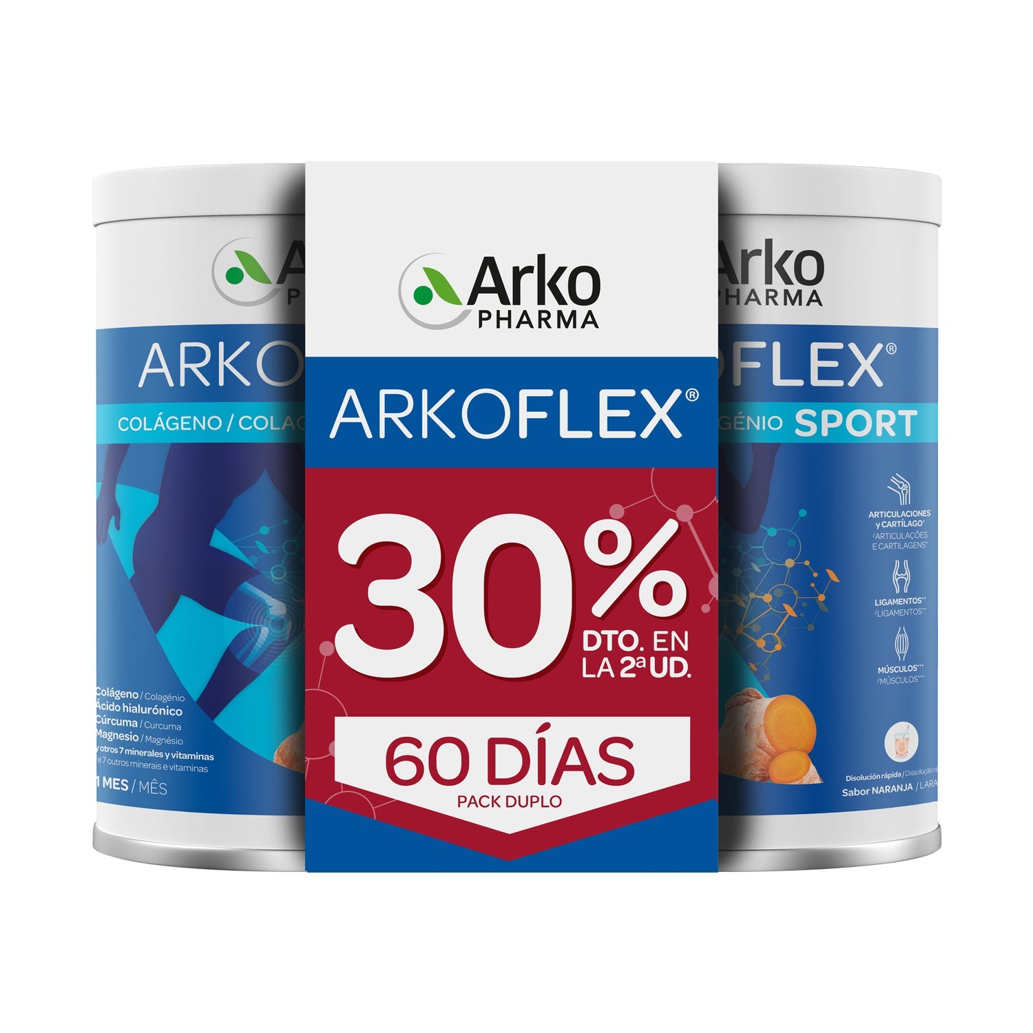 Arkopharma Arkoflex Colágeno Sport Sabor Naranja 2x390g