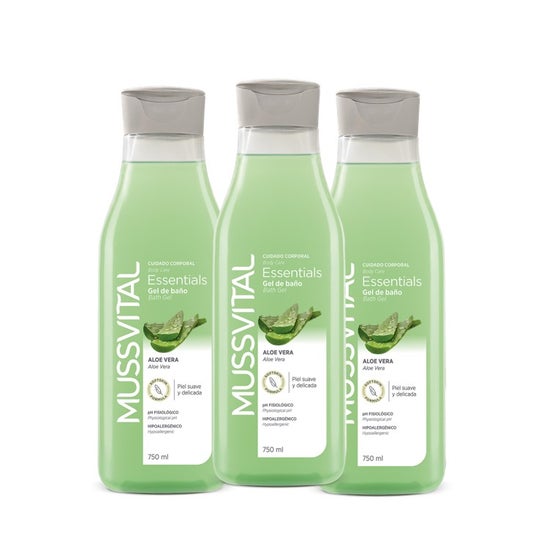 Mussvital Essentials Gel de Baño Aloe Vera 3x750ml