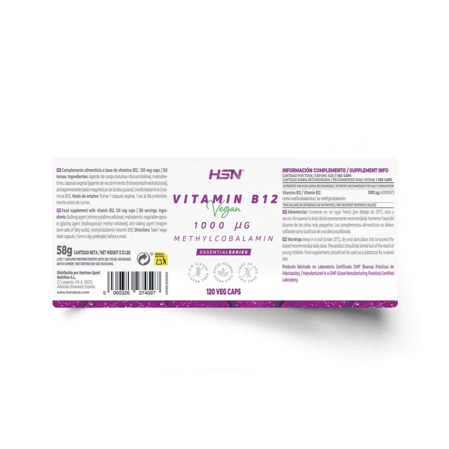 HSN Vitamina B12 Metilcobalamina 1000mcg 120vcaps