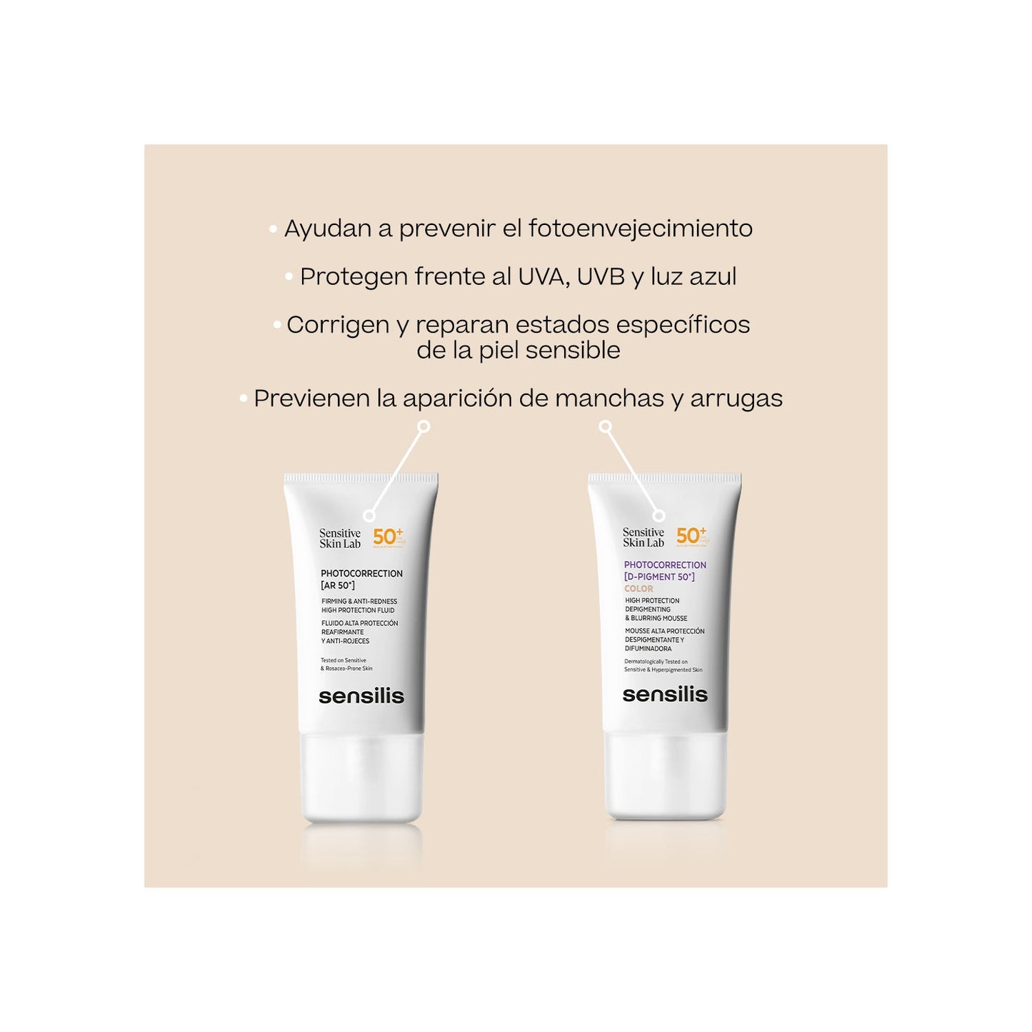 Sensilis Photocorrection [AR 50+] Fluido Reafirmante y Anti-Rojeces SPF50+ 40ml
