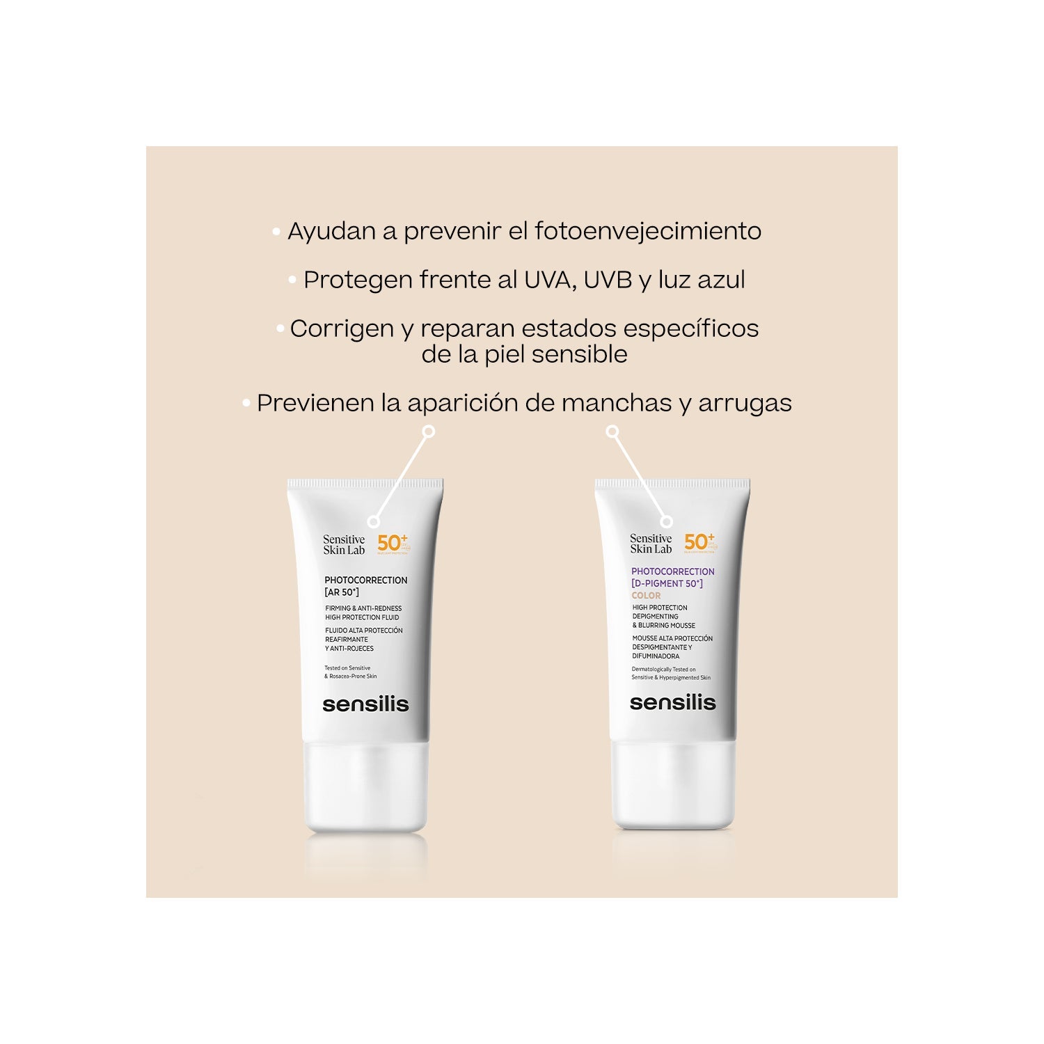 Sensilis Photocorrection [AR 50+] Fluido Reafirmante y Anti-Rojeces SPF50+ 40ml