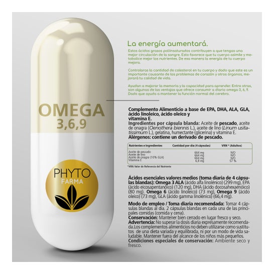 Phytofarma Omega 3 6 9 360 caps blandas