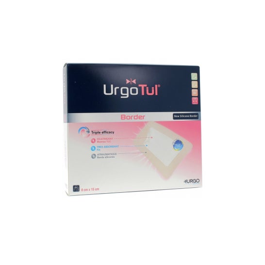 UrgoTul Absorb Border 8x15 cm 10 uds