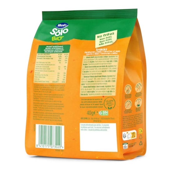 Hero Solo Snacks Zanahoria y Maiz 10+ Meses 40g