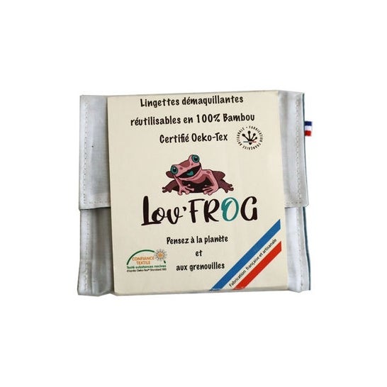 Lov'Frog Toallitas Desmaquillantes Bambú Reutilizable 4uds