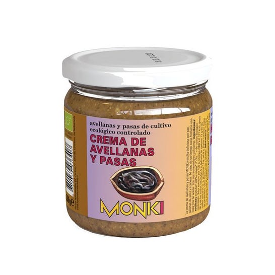 Monki Crema Avellana Pasas Bio 330 g