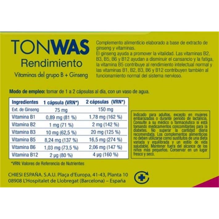Tonwas Rendimiento 30caps