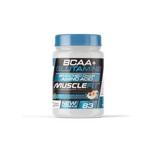 MuscleFit Glutamina + BCAAs Sabor Melocotón 500 g