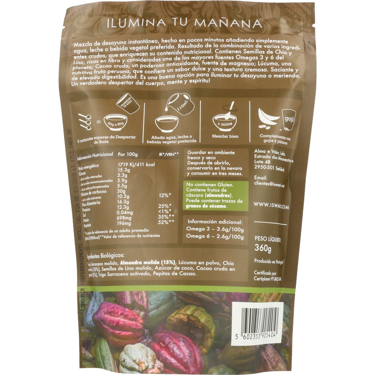 Iswari Despertar Buda Cacao 360g
