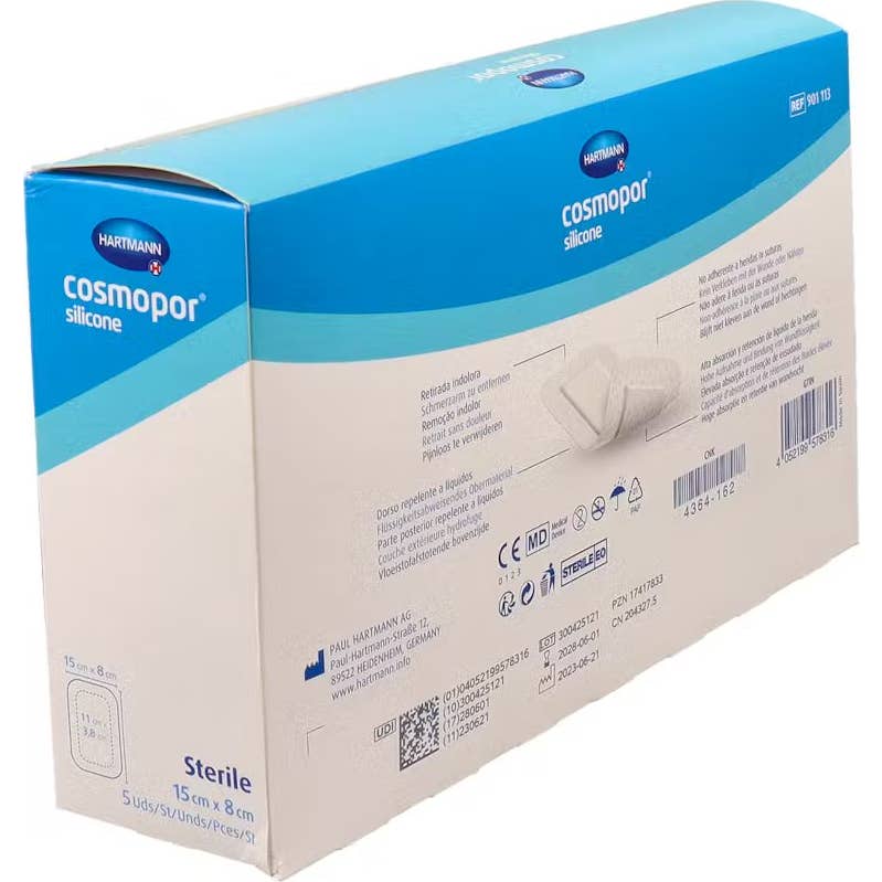 Cosmopor Silicone Aposito Esteril 15cmx8cm 5uds