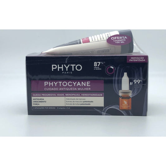 Phytocyane Kit Anticaída Progresiva Mujer 12 ampollas + Champú 100ml
