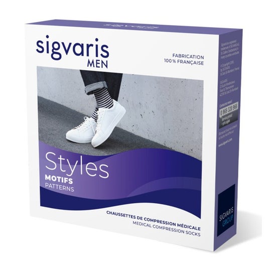Sigvaris Calcetines para hombre 2 Navy Black Mn 1 Par