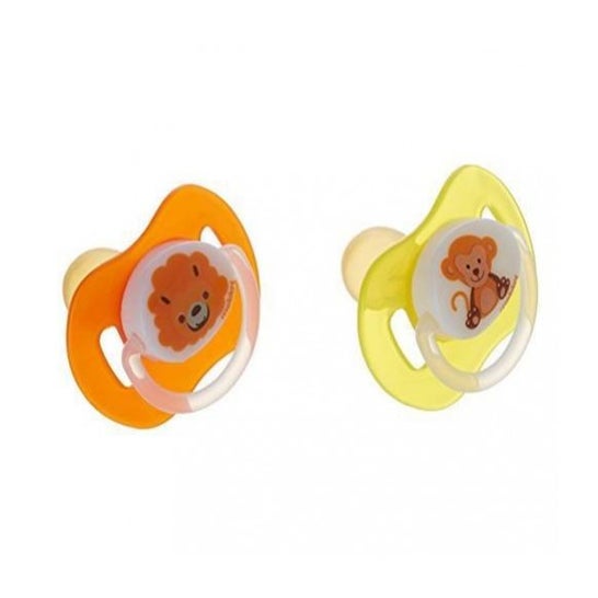 Mebby Set Chupete Silicona +6m Diseño Animal 2uds