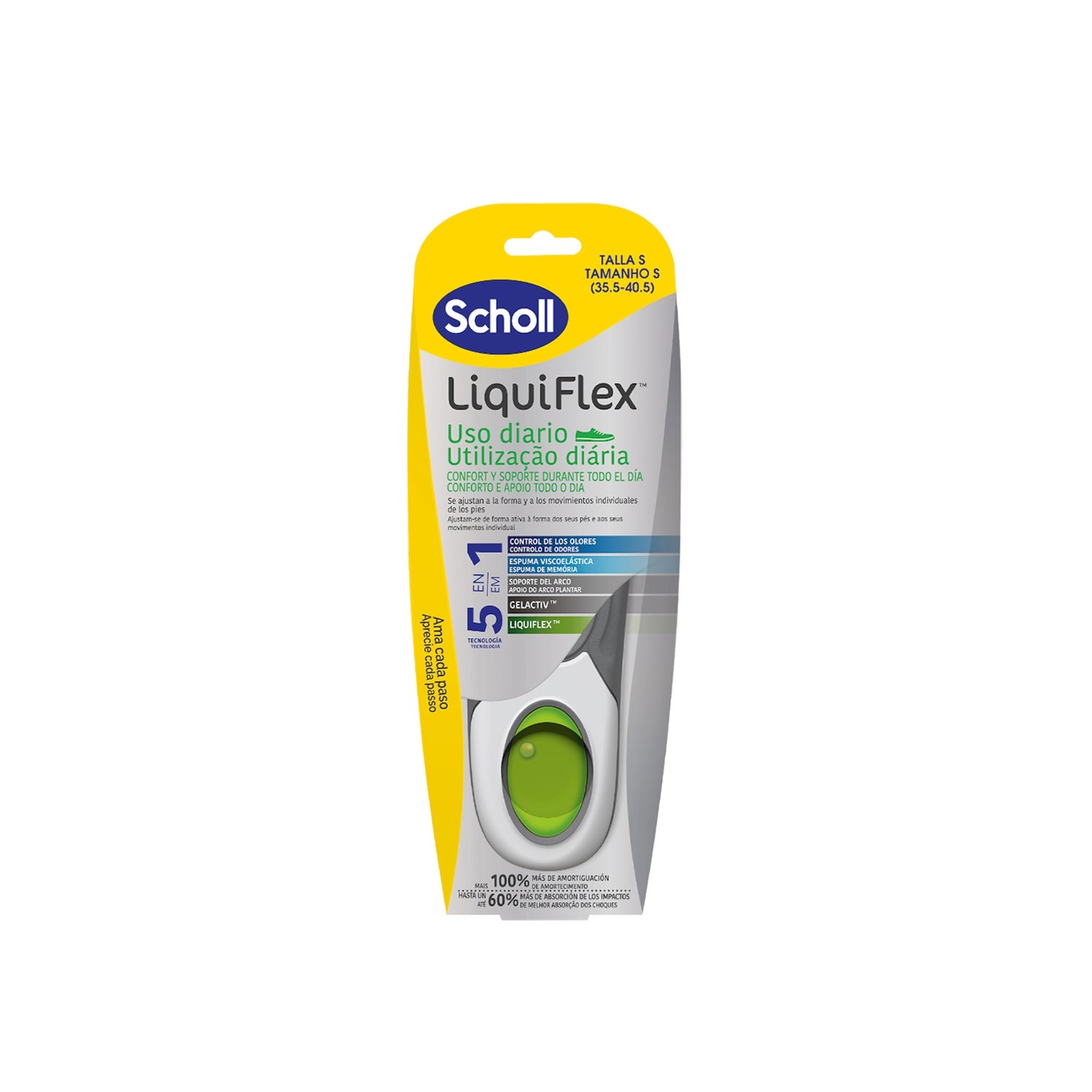 Scholl LiquiFlex Plantillas Uso Diario Talla S 1 Par